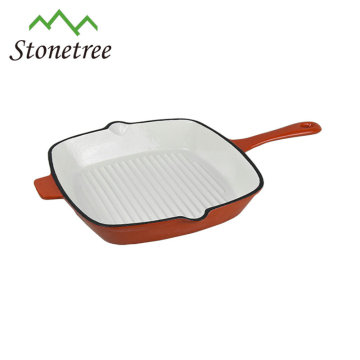 Square cast iron grill pan